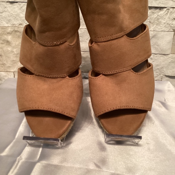 Apt. 9 tan Faux-Suede Wedge Sandals - Picture 2 of 12